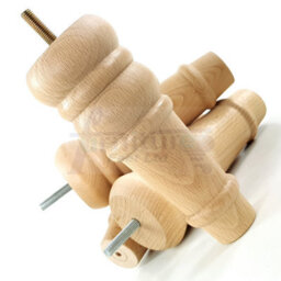 L&F 4 Replacement Furniture Feet Natural Turned Wooden Legs 165mm High Settee Chairs Sofas Footstools M8 (8mm) Tsp2071 - thumbnail 3