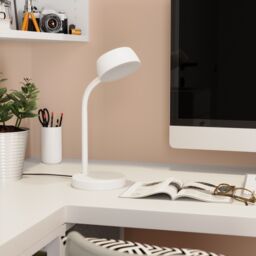 GoodHome Auklet Cylinder Matt White Integrated Led Table Lamp - thumbnail 7