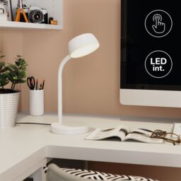 GoodHome Auklet Cylinder Matt White Integrated Led Table Lamp - thumbnail 8