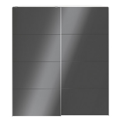 GoodHome Atomia Anthracite & White Particle Board Wardrobe (H)2250mm (W)2000mm (D)655mm - image 1