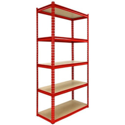 MonsterShop Pack Of 4 Garage Shelving Unit - 5 Tier Heavy Duty Rack For Storage Steel Utility Shelves - thumbnail 2