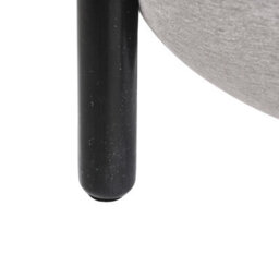 Wyld And Coco Greylux Compact Round Pouffe With Rubberwood Legs Upholstered Footstool W47 X D47 X H48Cm - thumbnail 7