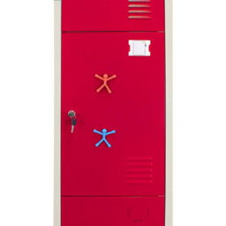 Metal Lockers 3 Doors Steel Flatpack Storage Lockable Gym School Red - thumbnail 3