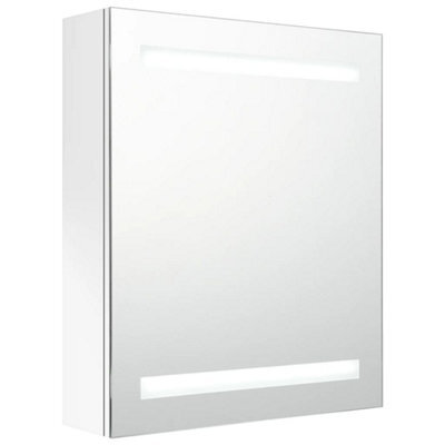 Berkfield Stylish Led Bathroom Mirror Cabinet Shining White 50X14X60 Cm - image 1