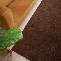 The Rugs Brown Soft Plain Design Fluffy Shaggy Rugs And Runners High Pile Living Room Kitchen Hallway 380 - thumbnail 7
