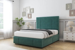 "Sloomy Lisbon Emerald Plush Divan Bed Set 2 Drawers Foot-End - 26"" Strutted   & 12"" Footboard 6' Super King" - thumbnail 2