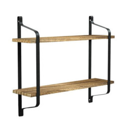Industrial Floating Shelf Storage Display Unit Wall Mounted Bookcase Unit 2 Tier - thumbnail 3
