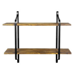 Industrial Floating Shelf Storage Display Unit Wall Mounted Bookcase Unit 2 Tier - thumbnail 6