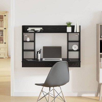 Walplus Wall-Mounted Desk Black Oak 105 X 48 X 75 Cm Engineered Wood - image 1