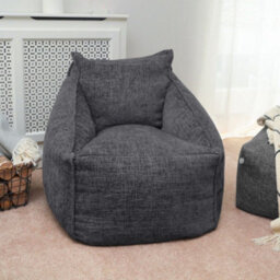 rucomfy Beanbags Rucomfy Grey Weave Bean Bag Chair - Comfortable Indoor Lounger For Adults & Teens - thumbnail 1