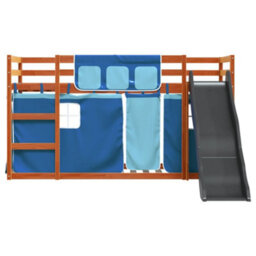 Berkfield Bunk Bed Without Mattress With Slide And Curtains Blue 90X200 Cm - thumbnail 7