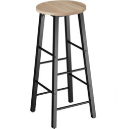 Tectake Bar Stools Keynes - Industrial Wood Light, Oak Sonoma, Set Of 4 - thumbnail 6