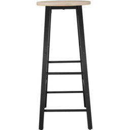 Tectake Bar Stools Keynes - Industrial Wood Light, Oak Sonoma, Set Of 4 - thumbnail 3