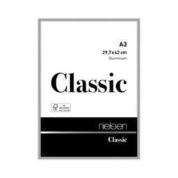 Nielsen Classic Polished Silver Aluminium Picture Frame A3, 29.7X42Cm - With Float Glass And Push/turn Clips