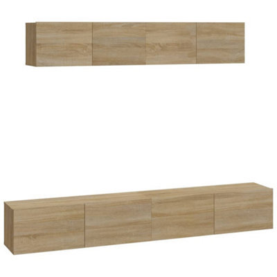 Berkfield Classic 4 Piece Tv Cabinet Set Sonoma Oak Engineered Wood - image 1