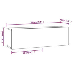 Berkfield Classic 4 Piece Tv Cabinet Set Sonoma Oak Engineered Wood - thumbnail 8