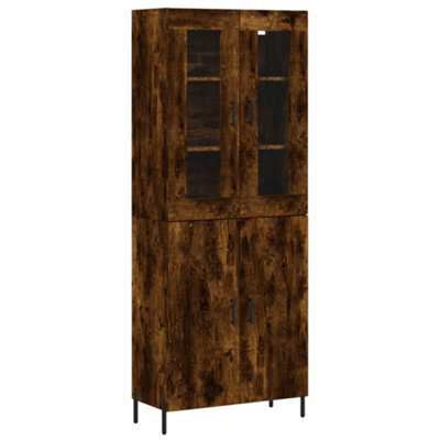 Berkfield Elegant Highboard Smoked Oak 69.5X34X180 Cm Engineered Wood - image 1