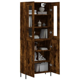 Berkfield Elegant Highboard Smoked Oak 69.5X34X180 Cm Engineered Wood - thumbnail 3