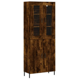 Berkfield Elegant Highboard Smoked Oak 69.5X34X180 Cm Engineered Wood - thumbnail 1