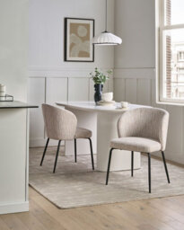Beliani Set Of 2 Dining Chairs Zana Fabric Multicolour - thumbnail 2