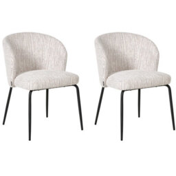 Beliani Set Of 2 Dining Chairs Zana Fabric Multicolour - thumbnail 4