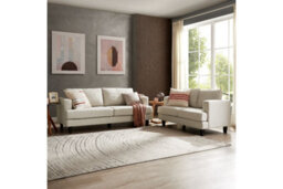 Home Detail Dale 3 Seater Sofa, Natural Linen Fabric - thumbnail 2