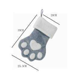 Amorly 2Pcs Paw Shaped Pet Christmas Stockings, Hanging Dog Cat Xmas Stockings For Fireplace Holiday Family Home Decor - thumbnail 2