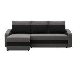 Orion A Corner Sofa Bed Pull Out Guest Bed With Built In Storage Left Or Right Side Setup Black+Dark Grey
