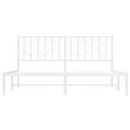 Berkfield Metal Bed Frame Without Mattress With Headboard White 160X200Cm - thumbnail 5
