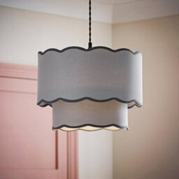 Valuelights Sloane 2 Tier Grey Colour Clash Scallop Ceiling Lamp Shade - thumbnail 1