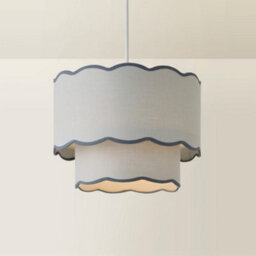 Valuelights Sloane 2 Tier Grey Colour Clash Scallop Ceiling Lamp Shade - thumbnail 6