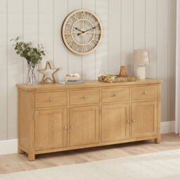 The Furniture Market Marbury Oak Extra Large 4 Drawer 4 Door Sideboard - thumbnail 2