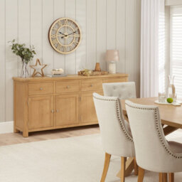 The Furniture Market Marbury Oak Extra Large 4 Drawer 4 Door Sideboard - thumbnail 3