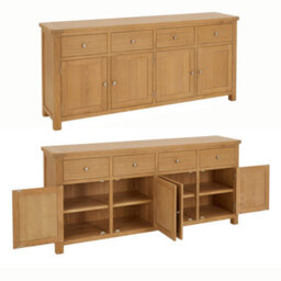 The Furniture Market Marbury Oak Extra Large 4 Drawer 4 Door Sideboard - thumbnail 4