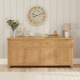 The Furniture Market Marbury Oak Extra Large 4 Drawer 4 Door Sideboard