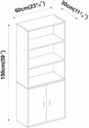 Urbn-Living Urbnliving Rustic Brown 3 Tier Wide Bookcase  Deep Storage Shelf For Living & Dining Room - thumbnail 3
