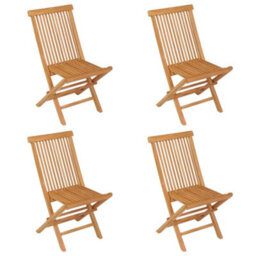Berkfield 5 Piece Garden Dining Set Solid Teak Wood - thumbnail 7