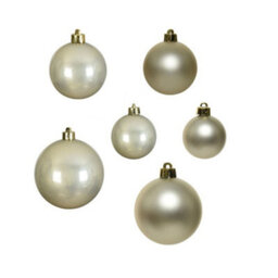 Decoris 2X 30 Pearl Gold Baubles Christmas Tree Decorations Shatterproof - thumbnail 2