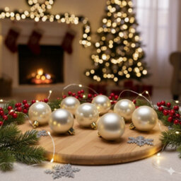 Decoris 2X 30 Pearl Gold Baubles Christmas Tree Decorations Shatterproof - thumbnail 5