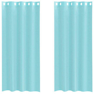 Berkfield Durable Voile Curtains With Grommets 2 Pcs Turquoise