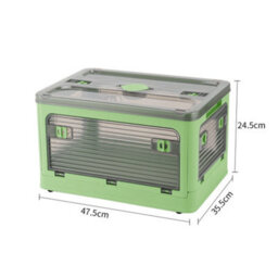Living And Home Green Folding Stackable Wardrobe Storage Bin Double Door Collapsible Storage Box Cupboard Tabletop Organizer 30L - thumbnail 6