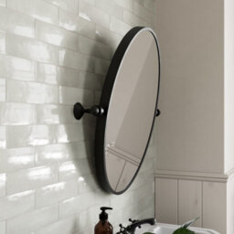 Aveli 500 X 700mm Black Wall Mounted Bathroom Mirror Framed Oval Traditional Adjustable - thumbnail 3