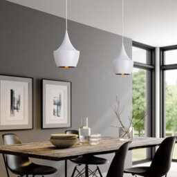 Ledsone Industrial Pendant Light, Retro Ceiling Lighting White Metal Lamp Shade With E27 Base,pendant Ceiling Light - thumbnail 4