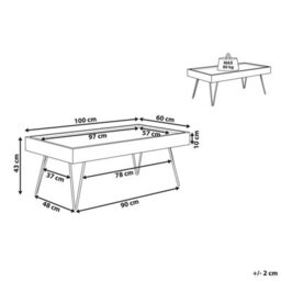 Beliani Coffee Table, Brown Wood-Effect Mdf Top With Iron Hairpin Legs, 100 X 60 X 43 Cm - thumbnail 4