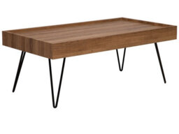 Beliani Coffee Table, Brown Wood-Effect Mdf Top With Iron Hairpin Legs, 100 X 60 X 43 Cm - thumbnail 3