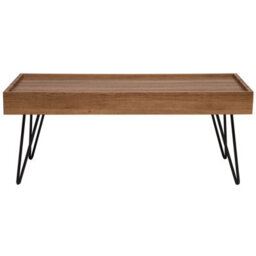 Beliani Coffee Table, Brown Wood-Effect Mdf Top With Iron Hairpin Legs, 100 X 60 X 43 Cm - thumbnail 1