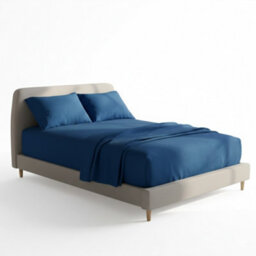 Soft Plain Brushed Cotton Fitted Flat Sheet Matching Pillowcases Set Teal - thumbnail 2