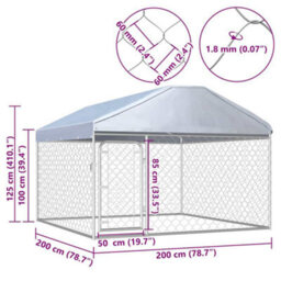 Berkfield Durable Outdoor Dog Kennel With Roof 200X200X135 Cm - thumbnail 5