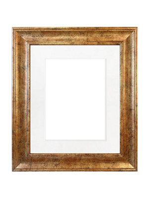 Frames By Post Scandi Gold Frame With White Mount For Image Size A3 - image 1