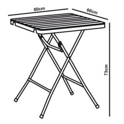 Urbn-Garden Urbngarden 73Cm Height Black Rattan Wood Look Square Folding Table - thumbnail 5